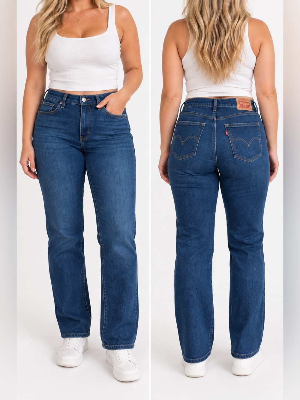Levi’s 724 High Rise Straight Jeans Women’s 31x32 Dark Wash Stretch Denim
